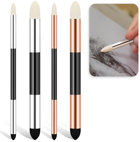 2 penne a spugna per sfumare pastelli a olio per artisti a doppia punta per disegno artistico a olio morbido pastello strumenti di miscelazione riutilizzabili lavabili per schizzi pennello spugna per