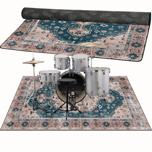 ZAJENKUB Alfombra Bateria Electronica, Alfombras Acusticas, Alfombrilla Insonorizada 140 x 90 cm Alfombra de Tambor para Caja Baterías Acústico Tambor y Instrumentos Musicales