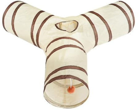 Cat Tunnel Outdoor, T Style Interactive Cat Tunnel, Small Animal Activity Tunnel 3-Way Tube, Suitable for Indoor and Outdoor, Kitten Toy Tunnels for Kitten, Puppy, Rabbit, Small Animal