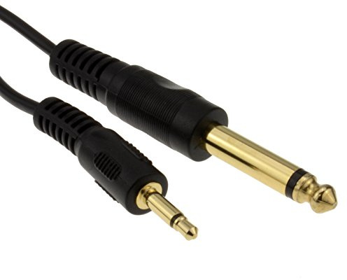 kenable 3.5mm Mono Jack to 6.35mm Mono Jack Audio Cable for Mixers Amplifiers Effects Units 2m Black