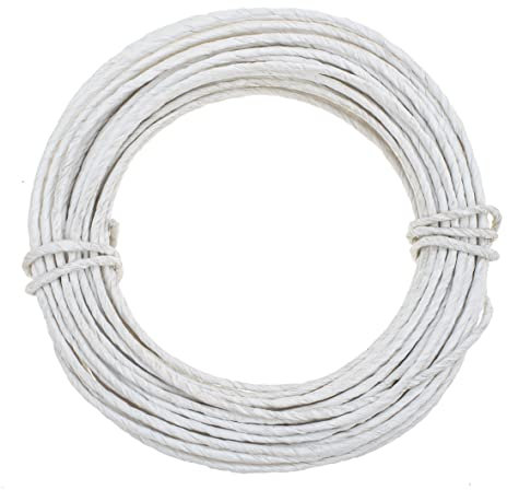 GLOREX 6 1280 230 - Papierdraht, 2 mm, Länge 10 m, weiß, zum Basteln und Binden von Gestecken und Kränzen