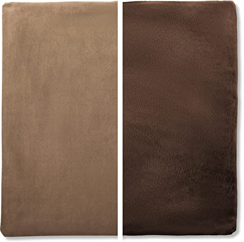 16 x 16 Cover Only Throw Pillowcase Reversible - Saddle Brown: 2 PCS / 4 Sided. Luxurious, Microsuede/Microplush Fabric - Softest / High Thread Count - Washable, Outstanding Beauty & Comfy