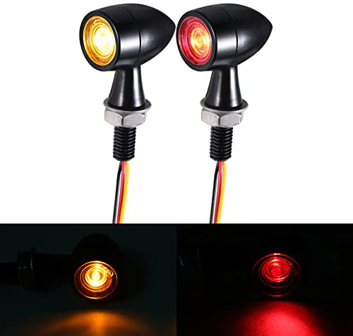 LOKLISUM 2PCS Led Moto Indicatori di direzione Mini Super Bright Frecce Led Moto Omologate Universali compatibili per Scooter Quad Cruiser Off Road Cafe Racer z750 shadow 750