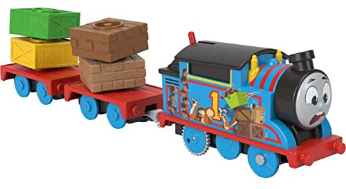 Thomas & Friends Spielzeug-Zug, Wackelfracht, Thomas, motorisierter Motor mit 2 Frachtautos, für Vorschul-Eisenbahn-Spiele, ab 3 Jahren