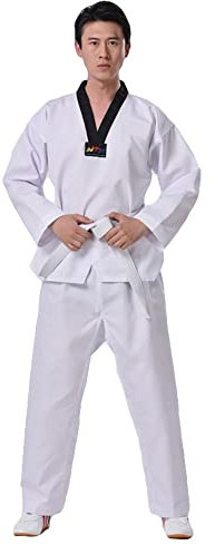 Rubruan Taekwondo Anzug Baumwolle Uniform - Kampfkunst Judo Gi Aikido Keikogi Karate Kung Fu Training Wettkampf Kleidung Jacke Hose Set für Männer Frauen Kinder (190)