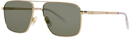 Montblanc MB0278S-002 56 Sunglass Man Metall Solglasögon, Sport, Guld (Gulden), En storlek