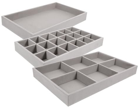 IMIKEYA Présentoir À Bijoux 3 Pièces Boîte De Rangement Support Pour Boucles Doreilles Colliers Bracelets Présentoir À Vendre