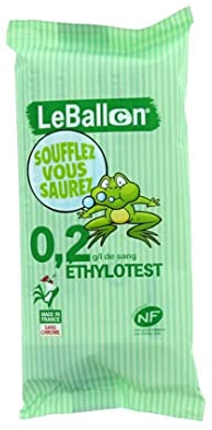HOMESOFT ETHYLOTEST Contralco NF X 20702 - Taux 0,2 g - Nouveaux conducteurs - sans Chrome - Produit français - Le Ballon - Validité 06/2028 - (20)