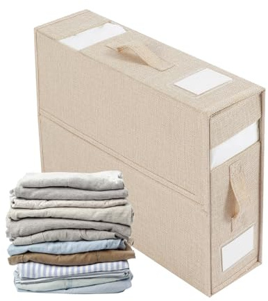 Zasdvn Conteneurs De Rangement En Draps Organisateur De Draps De Lit | Organisateur De Draps Pliables Pour Taille King, Organisateur De Draps Pour Placard À Linge, Organisateur D'ensemble De Draps