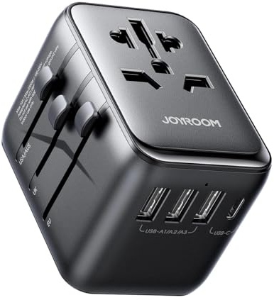 Adaptateur de voyage universel 17 W EU/US/UK/JP/AU/CN - Adaptateur de prise noir pour différents pays