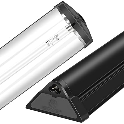 REPTI HOME T5 UVA UVB Reptile Light Combo Kit(100V-250V Wide Voltage), Reptile Light Fixture with UVB 10.0 Fluorescent Tube, 8W UVA UVB Lamp Bulb for Bearded Dragon Tortoise