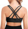 High Impact Sports Bras for Women Shock Absorber Support Longline Backless Tank Top Padded Bra with Criss Cross Back Black