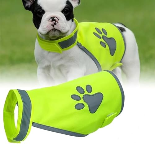 Sikweny Gilet Jaune Bandes Réfléchissantes Gilet Reflechissant avec éléments Réfléchissants Harnais Lumineux Chien Conception Réglable pour Promenades Nocturnes Aventures en Compagnons（S