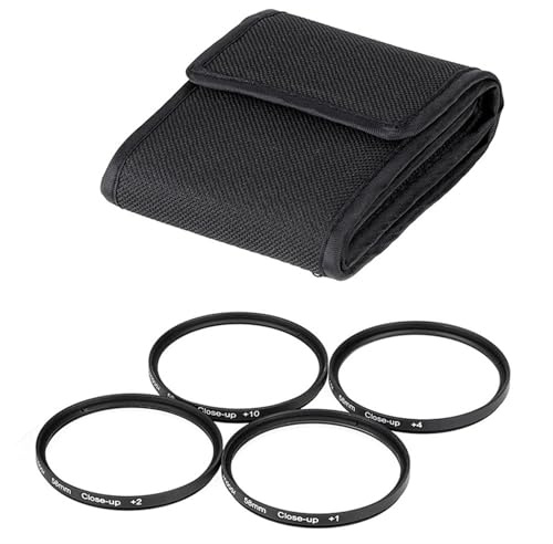 Närbildsobjektiv +1+2+4+10 dioptrier i fyra delar, fokuseringsfilter for makroobjektiv levereras med nylonväska, fotografitillbehör(77mm)