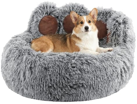 Luvore Cama para Gatos de Felpa 60cm, acogedora cápsula para Gatos de Interior o Perros pequeños, Lavable con Base Antideslizante
