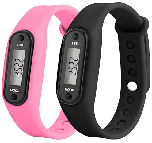 COWANIEE 2 PCS Step Counter for Walking, Pedometer Watch for Women Men