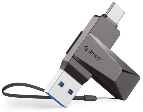 ORICO Chiavetta USB 32 GB USB 3.2 Memory Stick OTG fino a 150 MB/s 2 in 1 Tipo C Flash Drive in metallo per iPhone 17/16/15/Smartphone Android/Tablet/Mac/Laptop/PC, Grigio, CB05