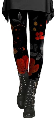 Varma leggings, dam, vinter, bomull, leggings, dam, färgglada, mönstrade, varma strumpbyxor, blommiga, stickade leggings, skinny, termoleggings, blommönster, tights, eleganta leggings med elastiskt