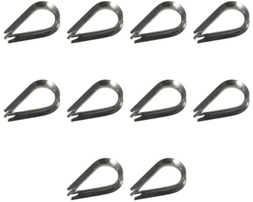 100 pezzi di redancia for funi metalliche da 3-8 mm in acciaio inossidabile 304, in argento, morsetto ad anello, for a forma U Per Funi Metalliche(3.0mm)