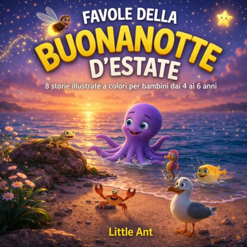 Favole della Buonanotte d’Estate per bambini 4 5 6 anni: 8 storie illustrate a colori con una storia finale speciale