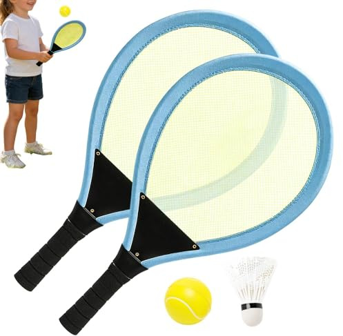 Set Da Badminton Per Bambini - Kit Sportivo Per Bambini Leggero In ABS+rete+EVA 54x26,5 Cm | 2 Racchette + + Palla In PU, Set Da Gioco Genitore-figlio All'aperto, Allenamento Portatile E Gioco