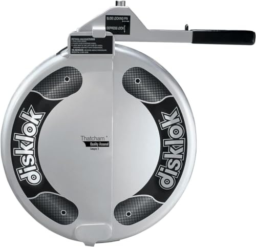 Disklok Security Device - Steering Wheel Lock - Full Cover - Silver - Thatcham Approved (Large, 16.4in - 17.3in)