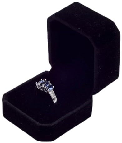 Danigrefinb Velvet Engagement Wedding Earring Ring Pendant Jewelry Display Box Gift Case Jewelry Organizers - Black