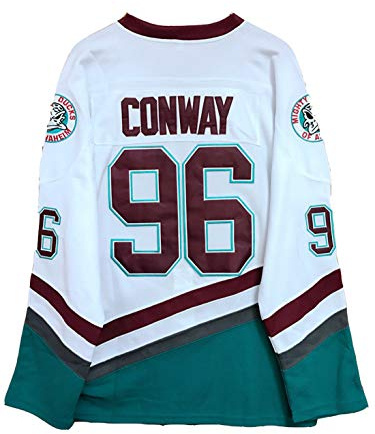 Gmjay Charlie Conway # 96 Mighty Ducks Jersey de Hockey sobre Hielo Hockey sobre Películas Números de Letras Cosidas en Blanco S-XXXL,XXXL