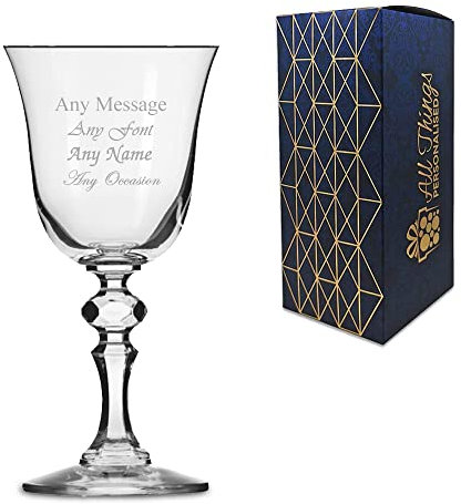 Personalised Engraved 220ml Jasmine Red Wine Glass Gift Box Wedding Birthday Christmas