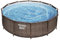 Bestway Steel Pro Max | Round Frame Swimming Pool with Filter Pump, Above Ground Frame Pools, Rattan Print, 12' x 39.5, Brown