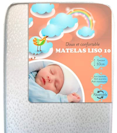 MICAMAMELLAMA Babybettmatratze 60x120 | Hypoallergener Aloe Vera-Stoff | Wendbar | Oeko-Tex Zertifiziert | Sanitized-Behandlung | CertiPUR | Kinderbettmatratze 120 x 60 cm | Höhe 10 cm | 3D-Stoff