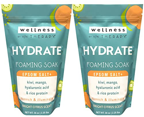 Wellness By Village Naturals Therapy, Hydrate Foaming Bath Soak, 36 oz, Pack of 2