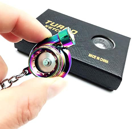 IGRARK Elektro Turbo Schlüsselanhänger, Auto Metall Turbolader Schlüsselanhänger mit Sound & Licht, Spinning Modell Metall Anhänger Schlüssel, Keychain Ring Key Hülsenlager für Geschenk
