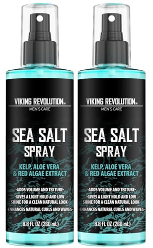 Viking Revolution - Sea Salt Spray Hair Men - Spray de Sal Marina para Hombres - SPray de Sal con Algas, Aloe Vera y Alga Roja - Spray para Cabello de Hombres para Mas Volumen y Textura - 2 x 260 ml