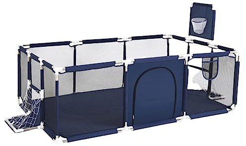 YAZOCO Parque Infantil Bebe 122x182cm Corralito Bebe, Parque de Juegos Bebé Con Malla Transpirable En Los Cuatro Lados Y Ventosas (Azul 122x182cm)