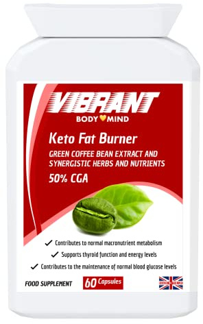 Keto Support Weight Management Supplement - Green Coffee, Chromium, Kelp, Cayenne Pepper - Boost Energy and Revv Up Metabolism - 60 Capsules Made in the UK