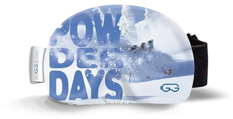 SOGGLE Funda protectora para gafas de esquí, de microfibra, talla única, color: texto powderdays