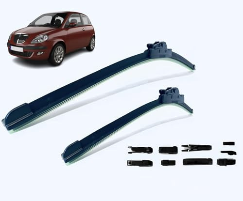 Coppia Spazzole Tergicristallo Compatibili con LANCIA YPSILON 06/2003-05/2011 - Misure 60 40 cm Tergicristalli per Parabrezza Anteriore Aero Flat Nuove