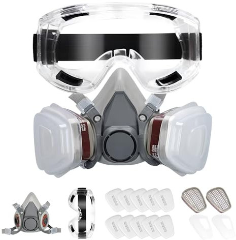 Écran facial complet réutilisable contre la poussière, le brouillard et le formaldéhyde pour la peinture, l'abattage, le soudage, la poussière, le polissage et d'autres travaux de protection.