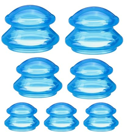 MEGYAD 7 Stück Professionelle Schröpftherapie Set: Silikon Schröpfen, Schröpfgläser Silikon, Anti Cellulite Cup, Vakuum Schröpfen, Massage Schröpfen Tassen Muskelentspannung, für Masseur Heimgebrauch