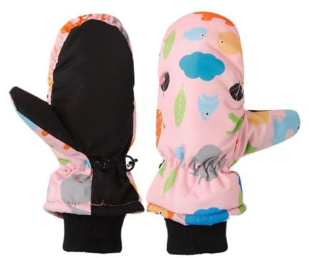 Doukesh Gants d'hiver Chauds pour Enfants Étanche Gants Thermiques pour Bébé 2-5 Ans Moufles Enfant Cadeaux de Noël pour Fille