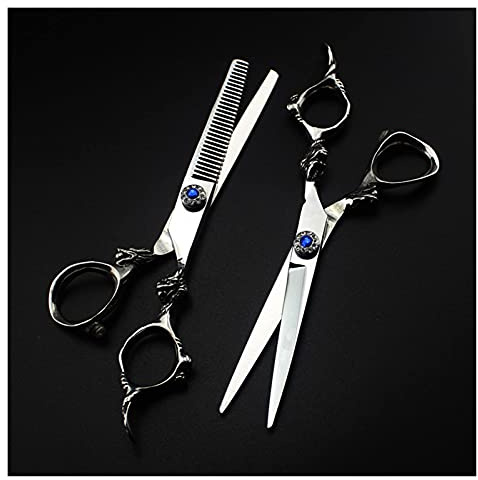Tijeras de Corte de Pelo de 6 con Tijeras de entresacar - Tijeras de barbero para Todo Tipo de Cabello, aprobadas por estilistas