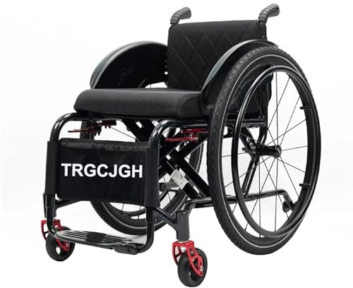 TRGCJGH Rullstol, vikbar lätt reserullstol, transportrullstol för hemmet och på resan, med broms, manuell körning (A, 38 cm/14,9 tum seat)