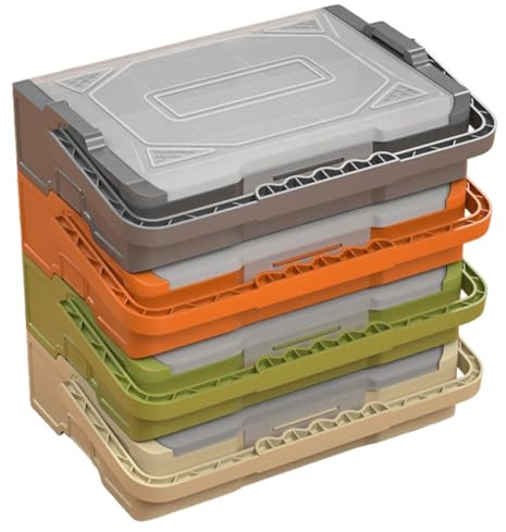 Clear Views Hardware Boîte de rangement empilable à 3 étages avec cloison amovible et couvercle pour l'organisation