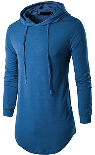 JOLIME Homme Sweat-Shirt à Capuche Long T-Shirt à Manches Longues Hip Hop Hipster Tee Shirt Top