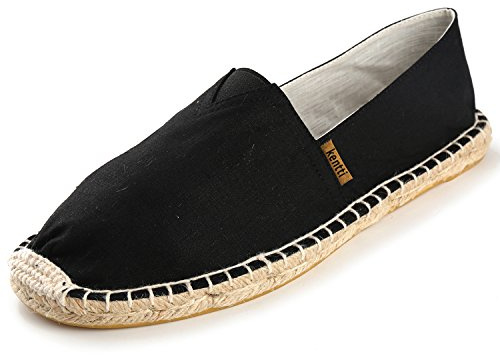 Kentti Uomo Striscia Colorata Piatto Tela Espadrillas Nero 41 EU