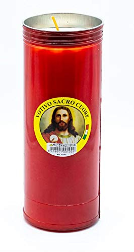 Ceri VOTIVI T100 Pezzi 12 - Durata 7 Giorni - LUMINI Candele (Rosso)