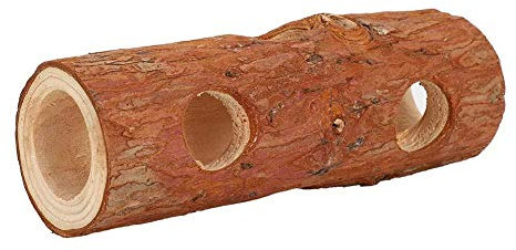 Hamster-Holztunnel, Hauskäfig-Zubehör mit Loch-Design für Eichhörnchen, Mäuse, Chinchilla, Streifenhörnchen, Kleintiere (L)