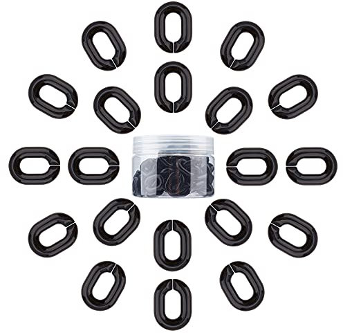 GORGECRAFT 100 Pz Acrilico Maglie A Catena Nero C-Clip Ganci Maglie A Catena per Occhiali Borse Orecchino Collana Gioielli FAI DA TE Fare