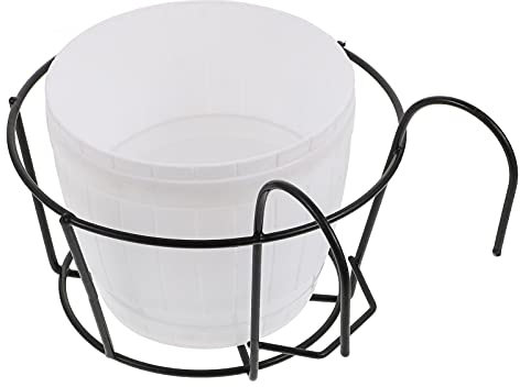 Cabilock 1 Jeu Pot De Fleur Suspendu en Fer Support en Pot en Métal pour Clôture Support De Pot De Fleur De Balcon Décor Floral Aneth Vert Acier Inoxydable Blanche Armature De Fer